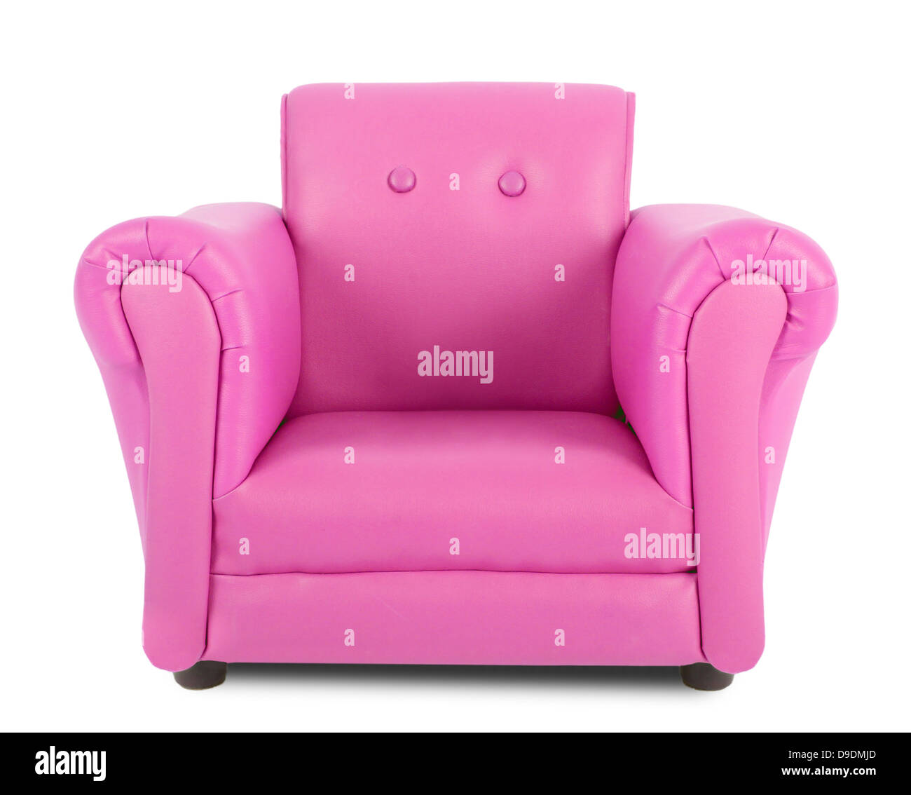 Fauteuil rose isolé sur fond blanc Banque D'Images