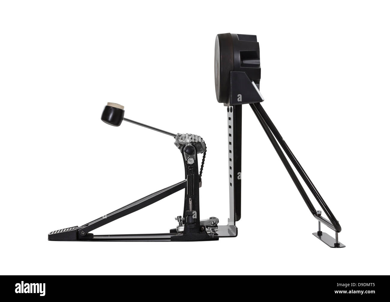 Pédale de grosse caisse électrique isolé avec chemin de détourage. Banque D'Images