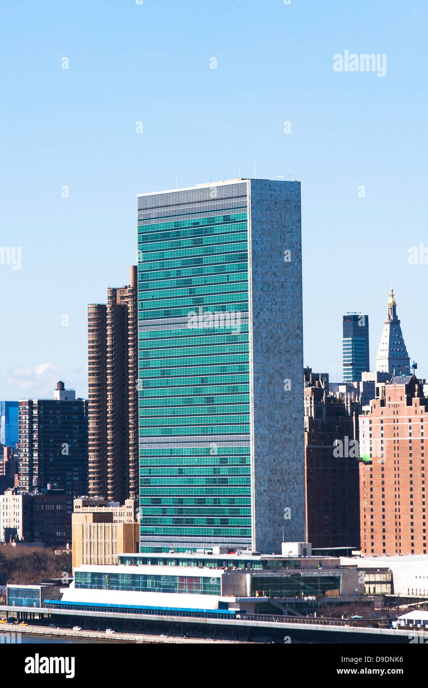 Bâtiment de l'Organisation des Nations Unies à New York Banque D'Images