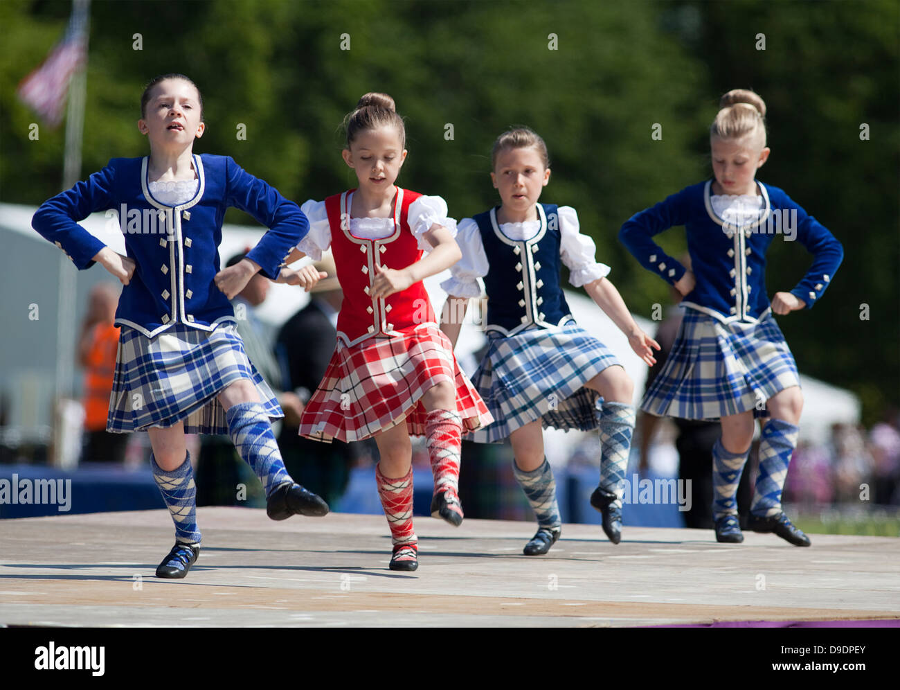 Les jeunes danseurs à l'Aberdeen Highland Games, 16 juin 2013 Banque D'Images