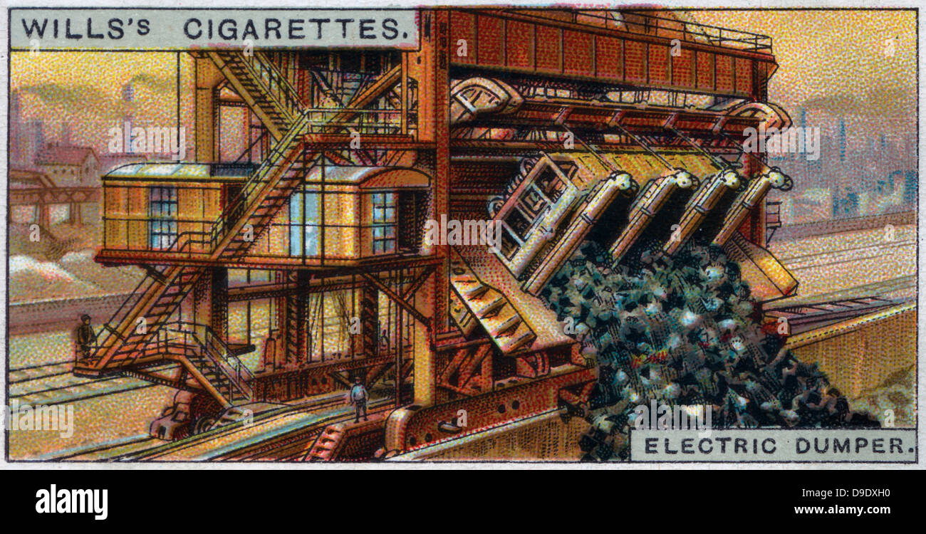 Merveilles d'ingénierie, 1927 : dumper électrique pour la manutention du charbon. USA. Banque D'Images