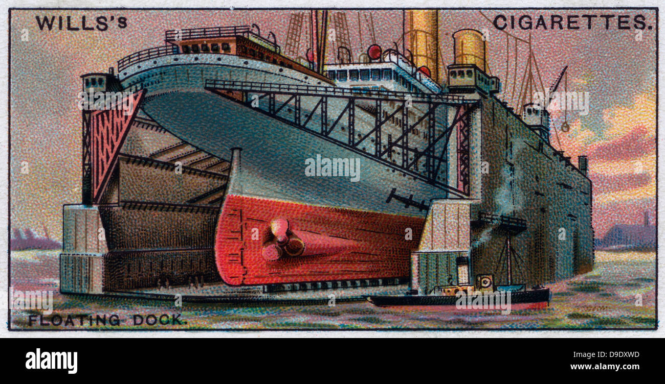 Merveilles d'ingénierie, 1927 : Quai flottant, Grande-Bretagne, 1824. Banque D'Images