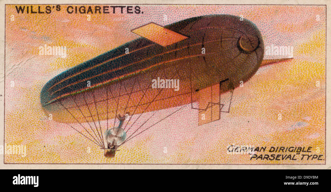 Aviation, 1910 : 'allemande' (dirigeable Parseval type dirigeable), 1909. Banque D'Images