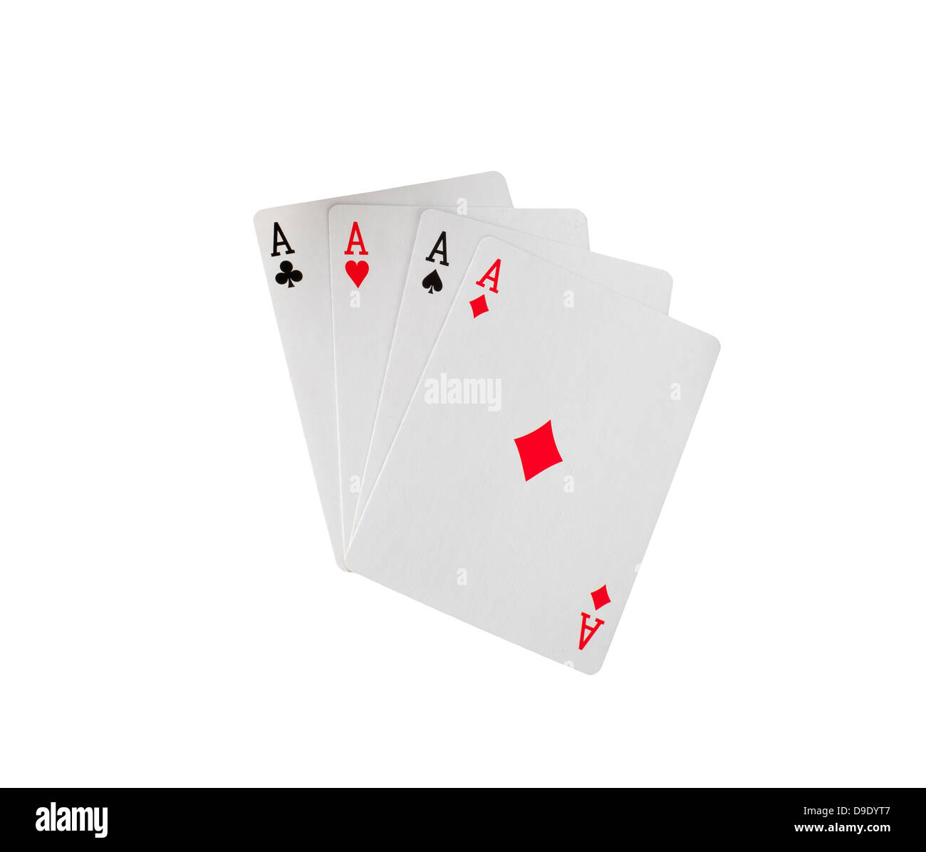 Les cartes à jouer sur fond blanc Banque D'Images