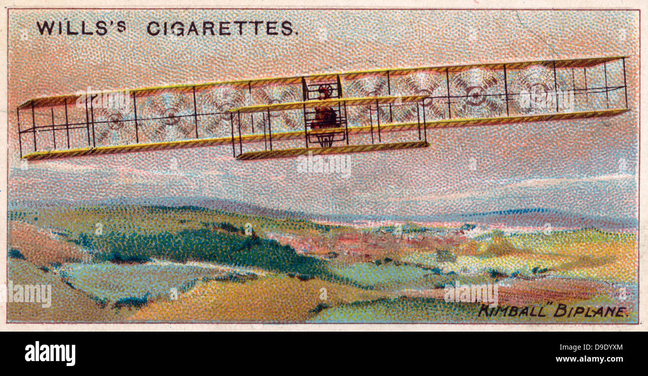 Aviation, 1910 : 'biplan américain Kimball', 1909. Banque D'Images