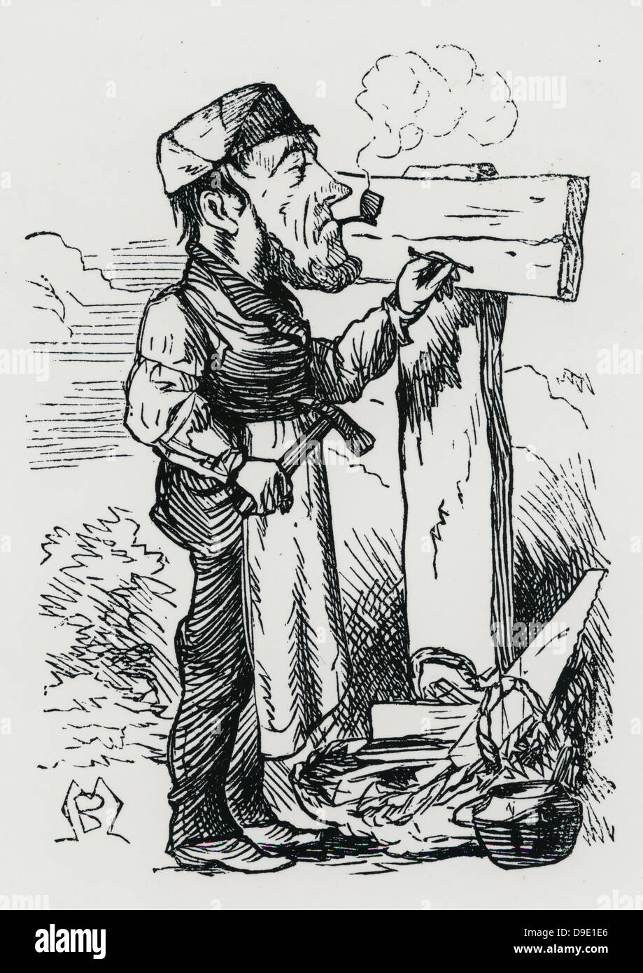 Une distillation à carpenter. La gravure, Londres, 1879. Banque D'Images