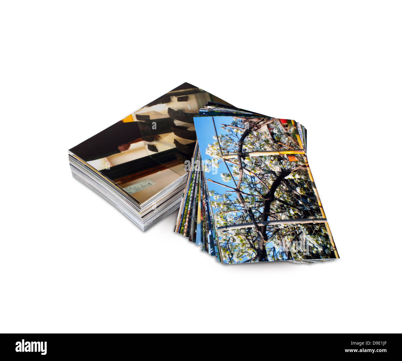 Pile de photos imprimées sur du papier photo Banque D'Images