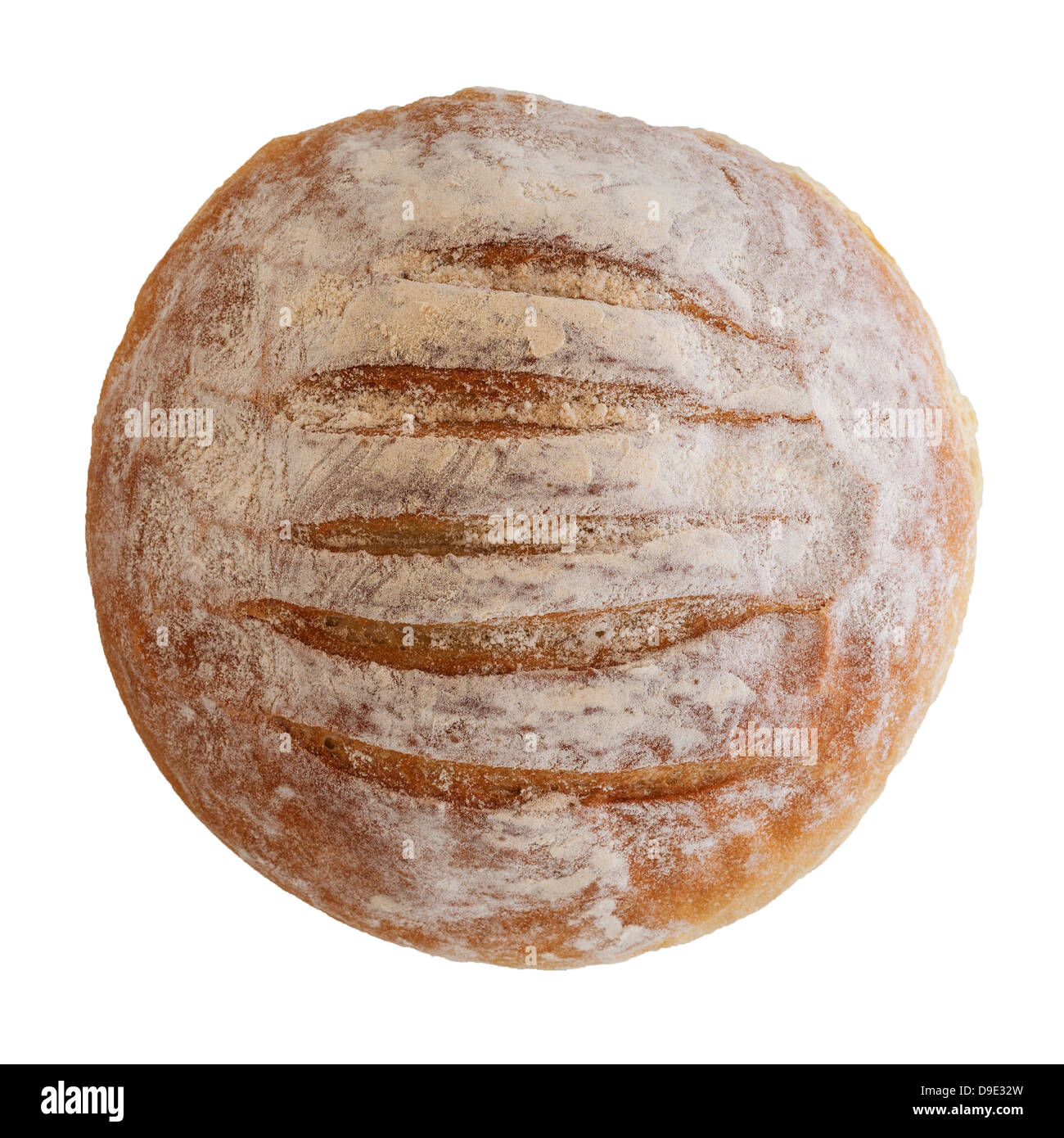 Un petit pain blanc ferme sur un fond blanc Banque D'Images