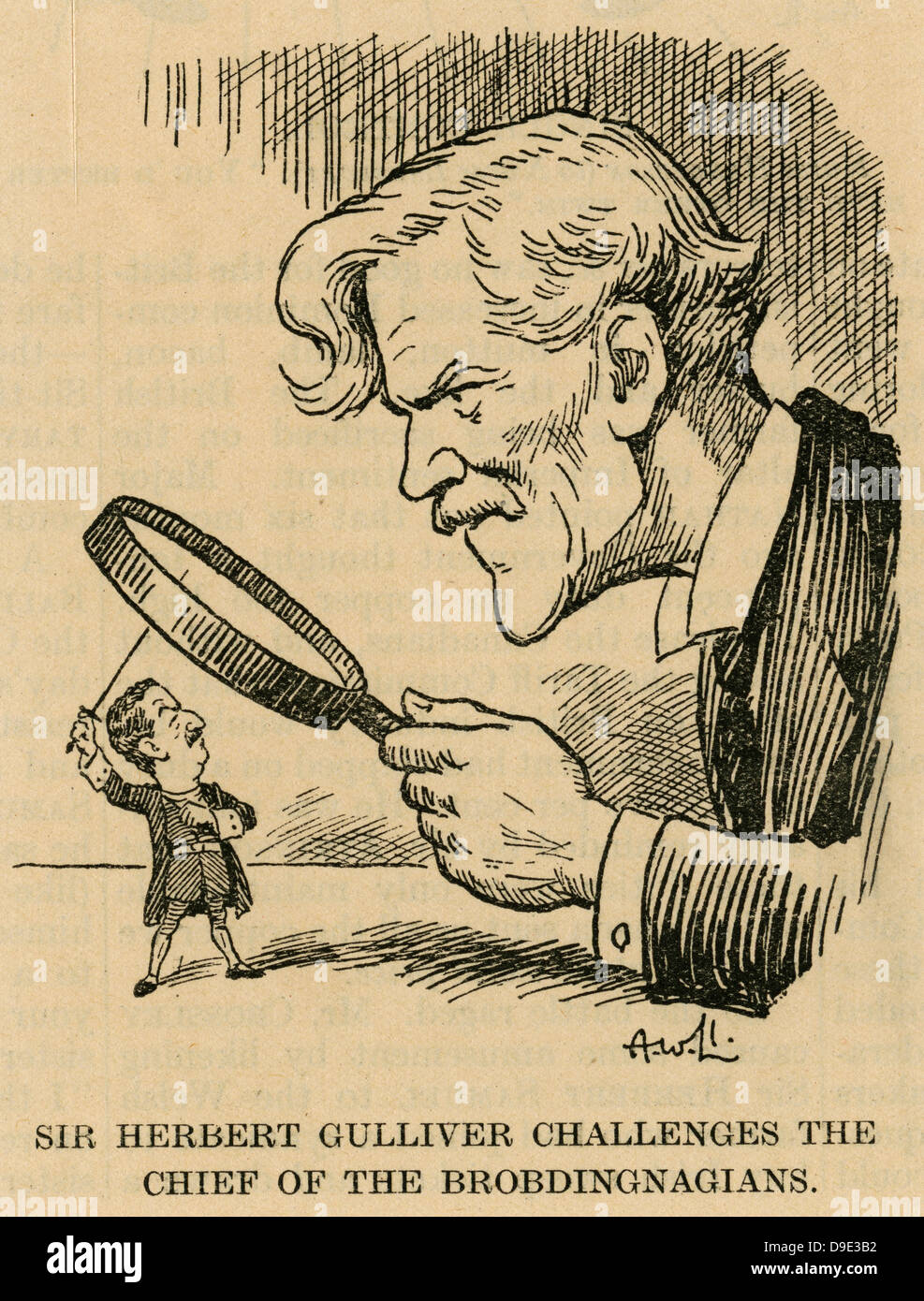 Herbert Samuel (1870-1963), ministre de l'Intérieur britannique, debout jusqu'au premier ministre, Ramsay MacDonald (1865-1937). ''Punch'', 1932. Banque D'Images