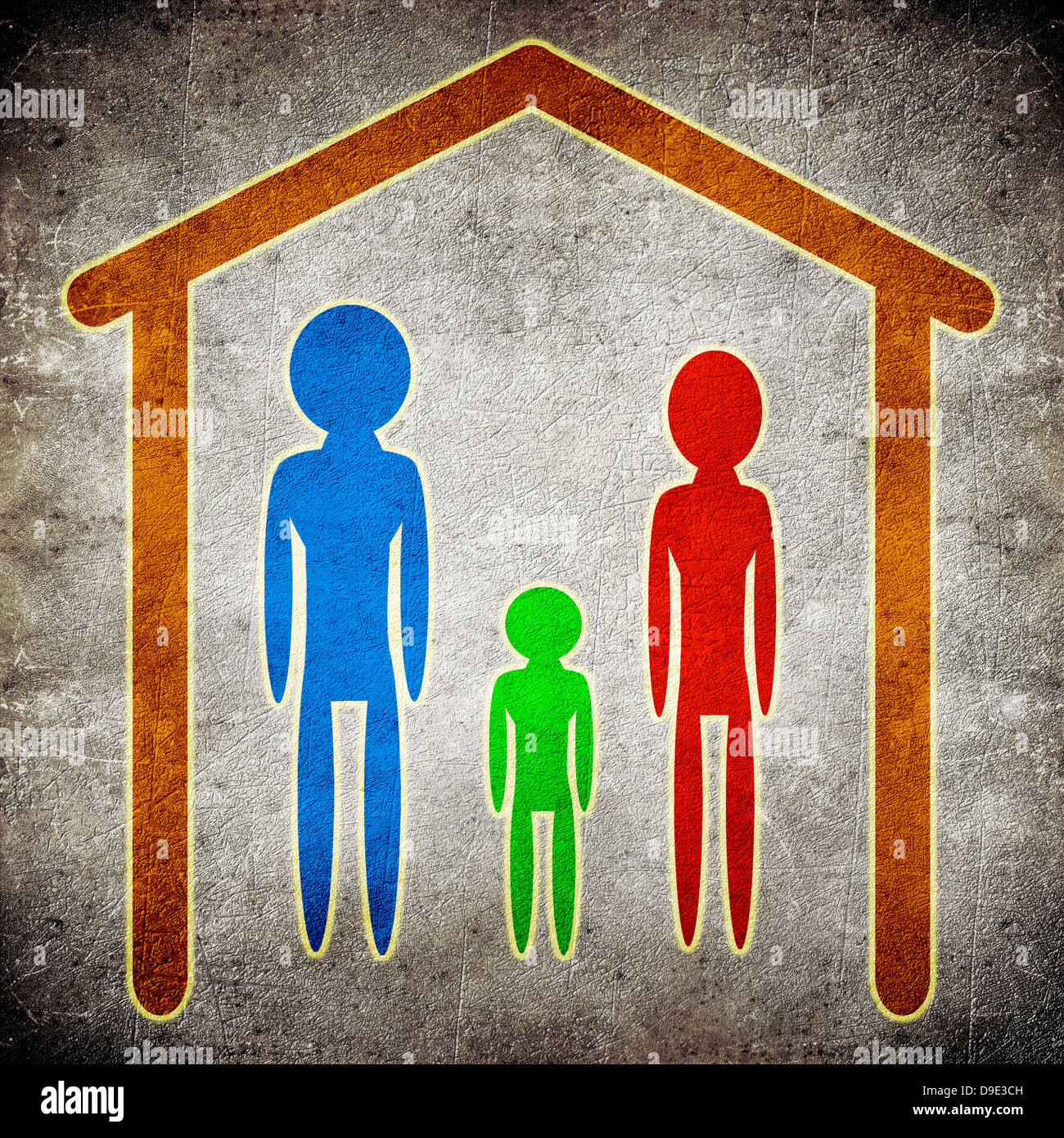 Et de la famille accueil concept illustration numérique Banque D'Images