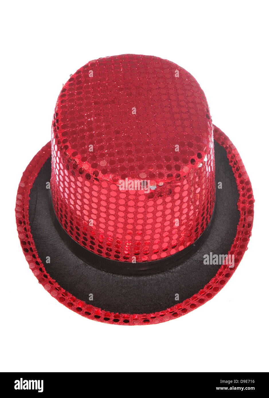 Paillette rouge show top hat Banque D'Images