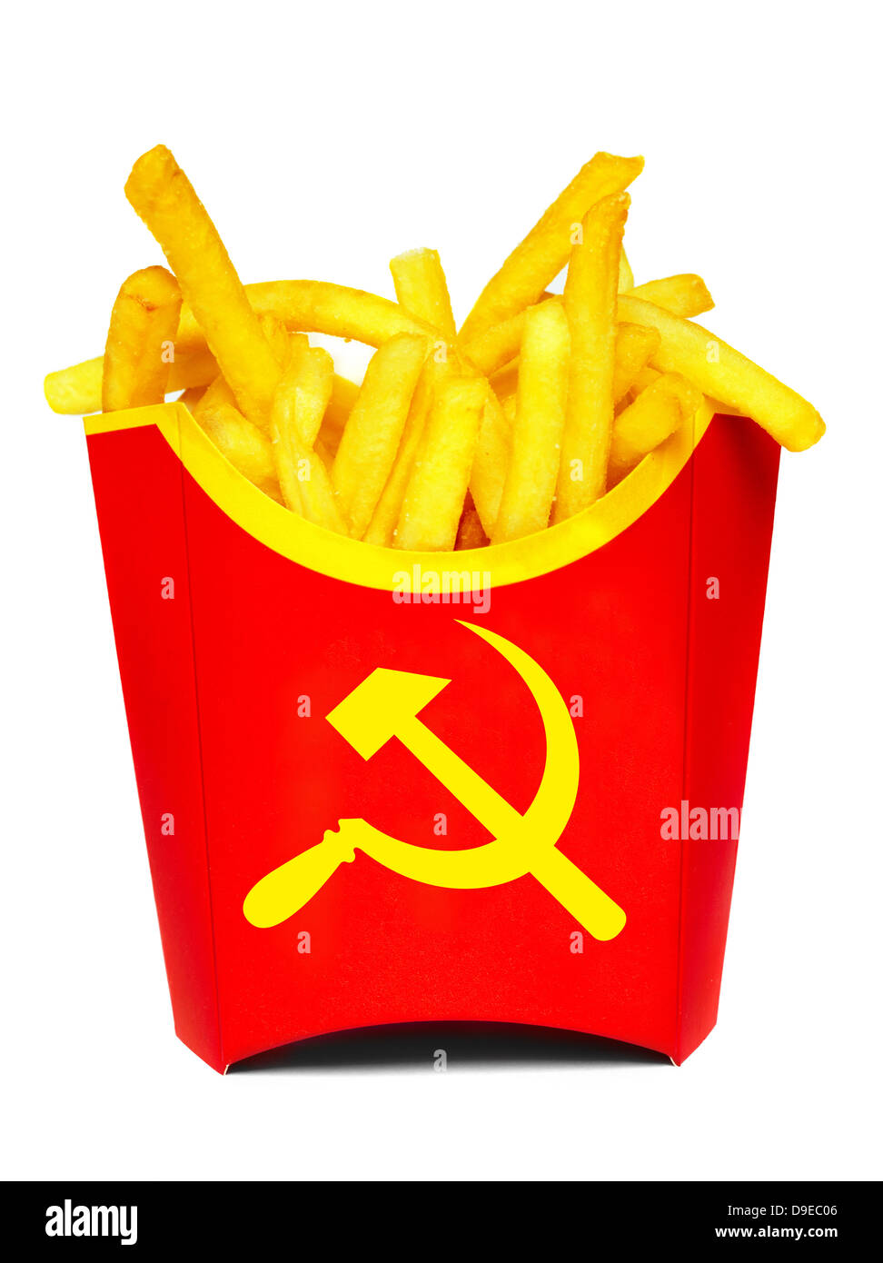 Frites dans une boîte rouge Banque D'Images