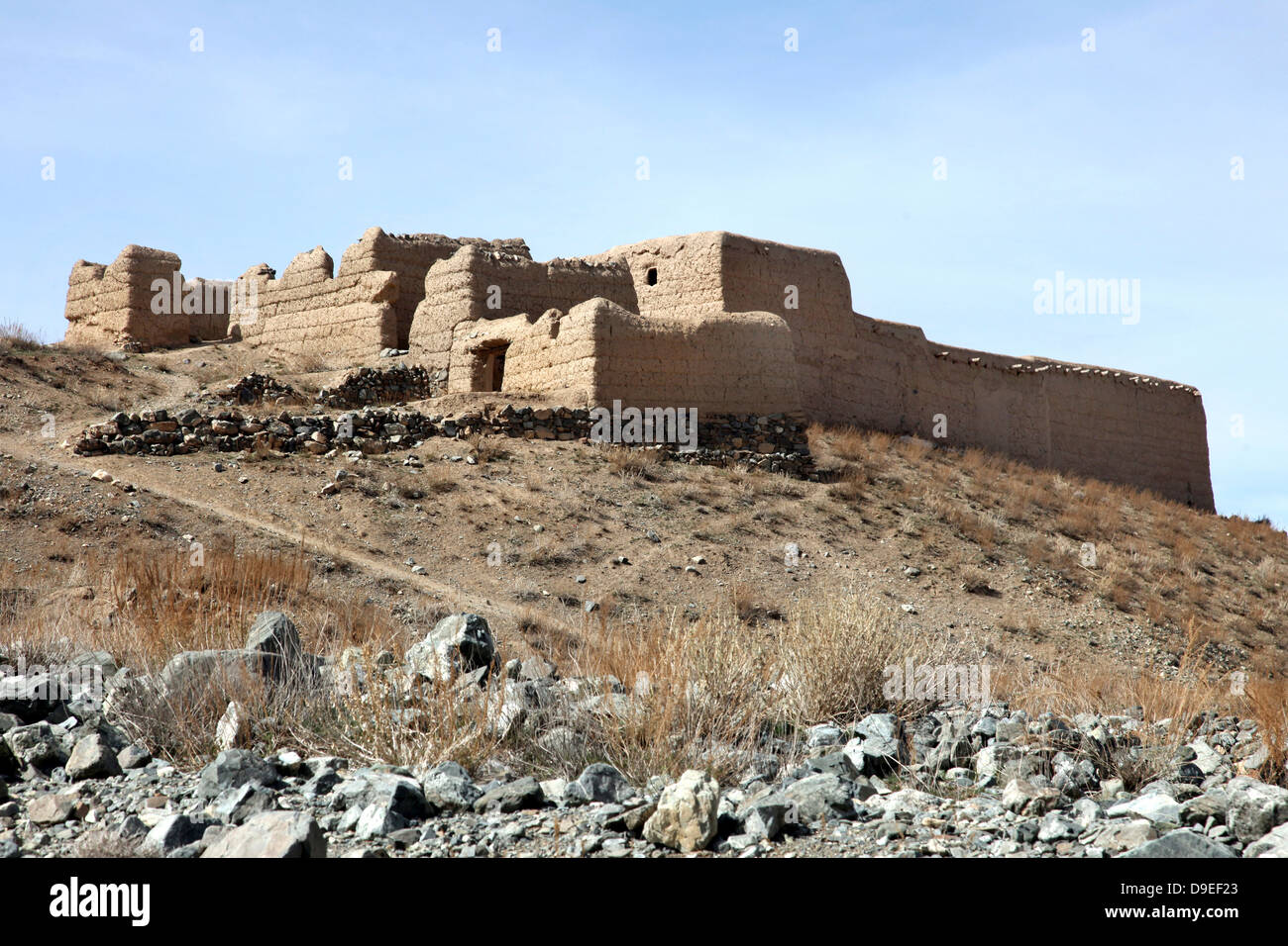 Une enceinte fortifiée dans le village d'Akbar Kheyl, Afghanistan. Banque D'Images