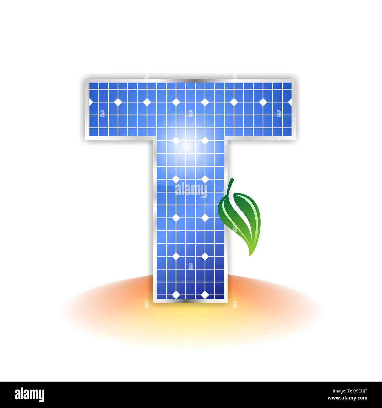 T, capital, lettre T, panneaux solaires, illustration, l'icône, la texture Banque D'Images