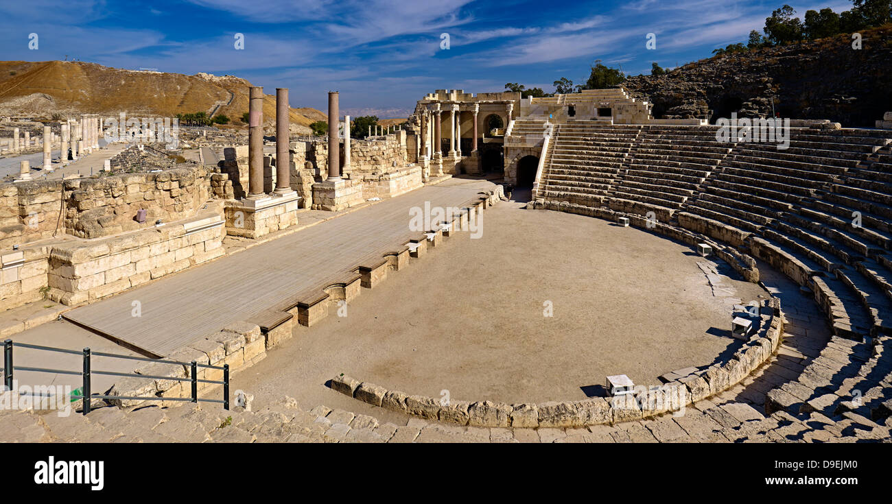 Théâtre romain à Beit She'an Scythopolis également dans la vallée du Jourdain, quartier Nord, Israël Banque D'Images