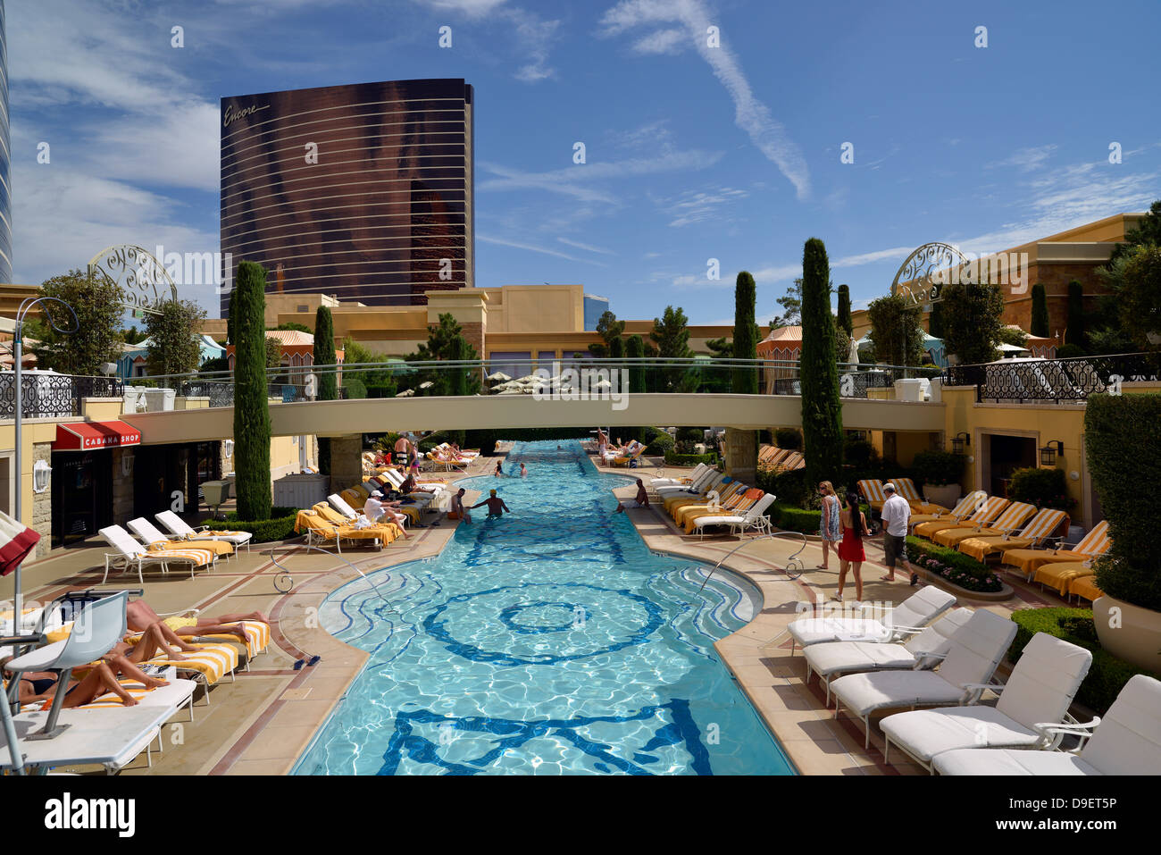 Piscine hôtel cinq étoiles casino Wynn and Encore, Las Vegas, Nevada, États-Unis d'Amérique, USA Banque D'Images