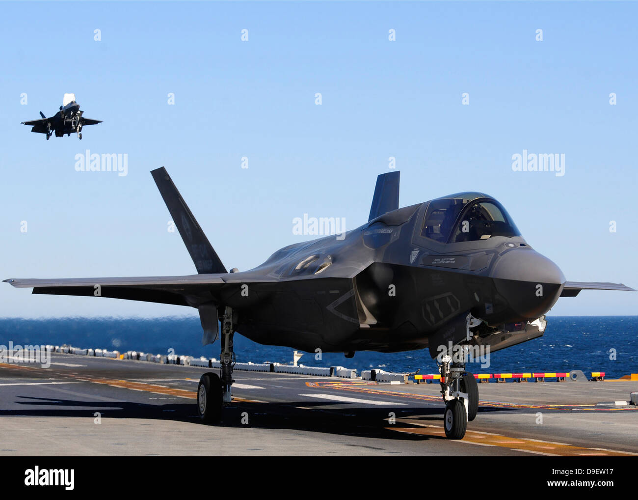 F-35B Lighnting II versions terre à bord de l'envol du USS Wasp. Banque D'Images