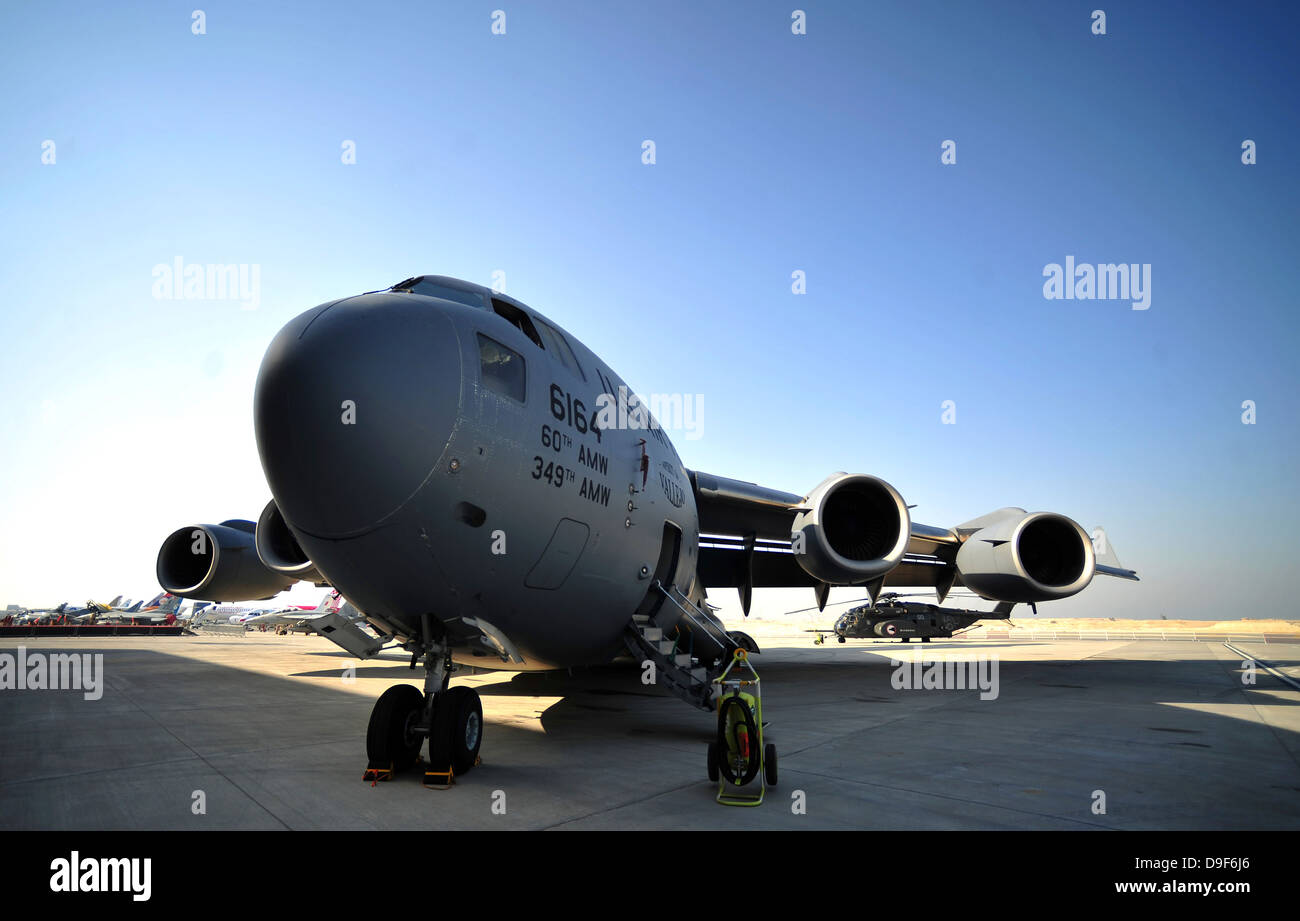 U.S. Air Force C-17 Globemaster III à Shakir Air Base, Bahreïn. Banque D'Images