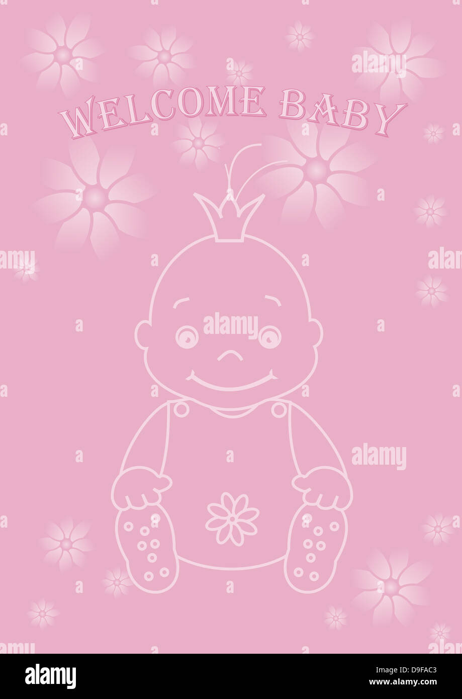 Souhaiter La Bienvenue A Bebe C Est Une Fille Annonce L Arrivee De Bebe Photo Stock Alamy