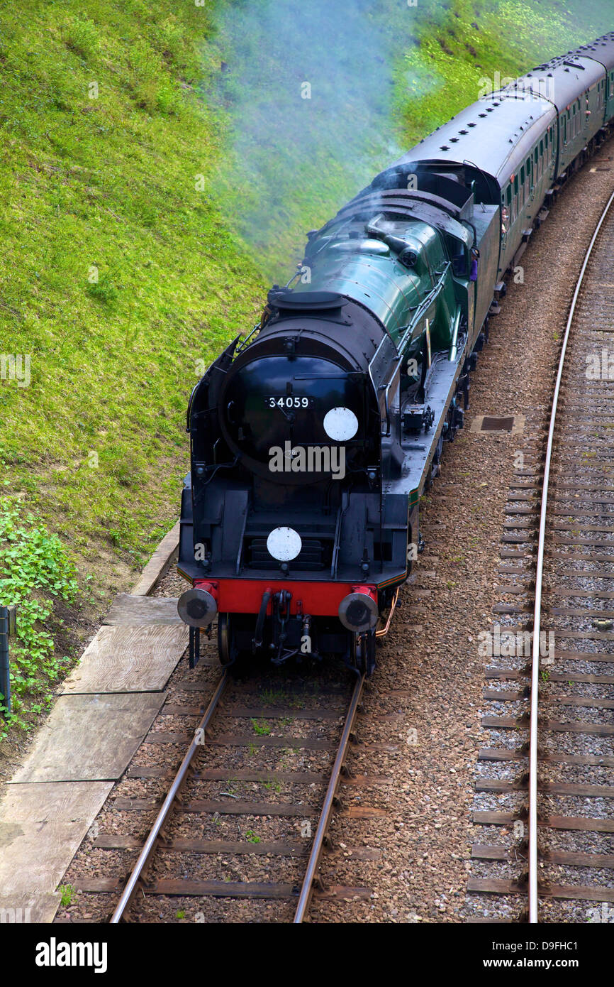 Le train à vapeur, Horsted Keynes Bluebell Railway, West Sussex, England, UK Banque D'Images