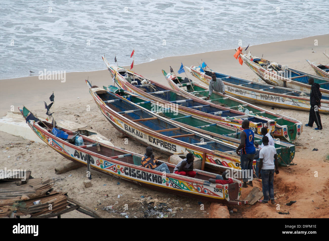 Marché aux poissons de Bakau, Luxor, près de Banjul, Gambie, Afrique de l'Ouest, l'Afrique Banque D'Images