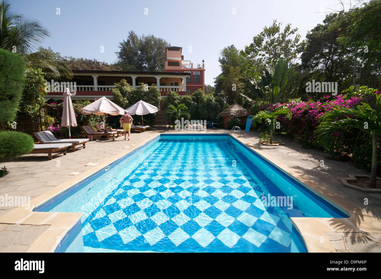 Ngala Lodge, situé entre les stations balnéaires de Luxor et Fajara, près de Banjul, Gambie, Afrique de l'Ouest, l'Afrique Banque D'Images