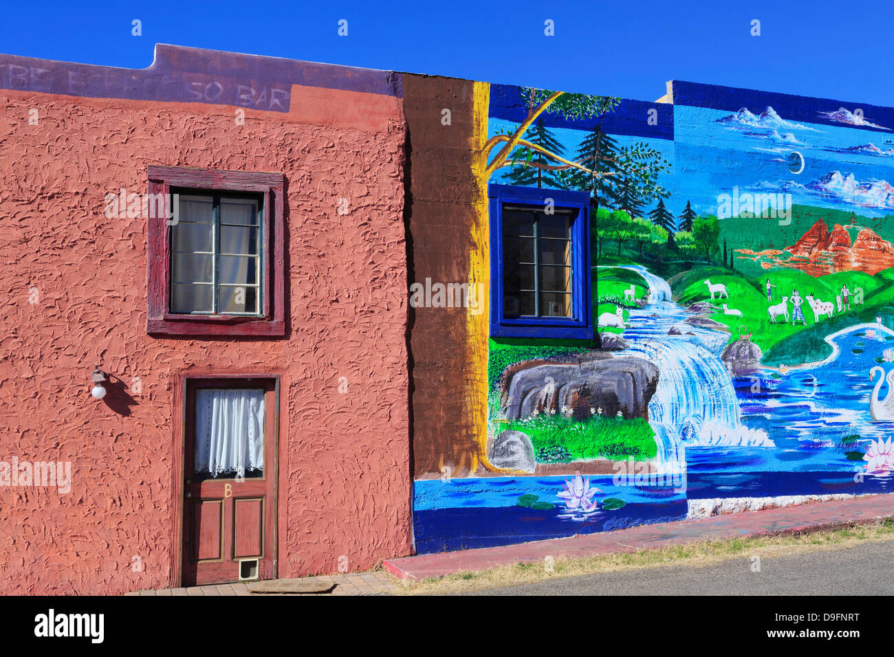 Peinture murale dans la vieille ville de Cottonwood, Arizona, USA Banque D'Images