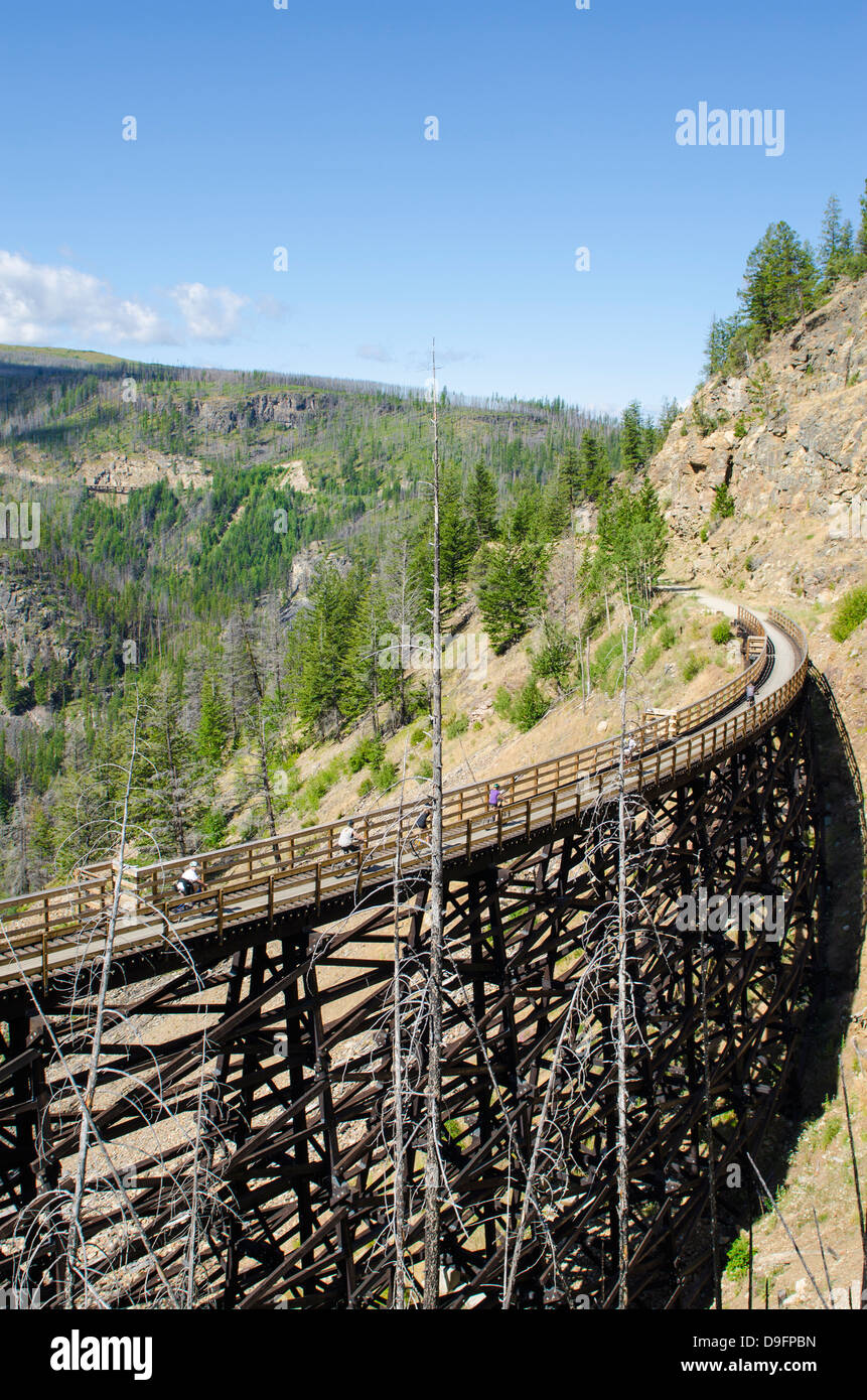 La vieille bicyclette les ponts dans le canyon Myra, Kelowna, Colombie-Britannique, Canada Banque D'Images