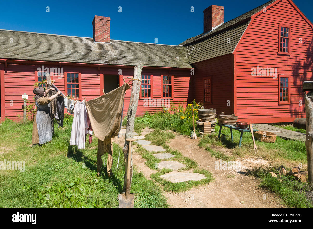 Recréer des temps passés à Old Sturbridge Village, un musée retraçant la vie de la Nouvelle-Angleterre au début, Massachusetts, New England, USA Banque D'Images