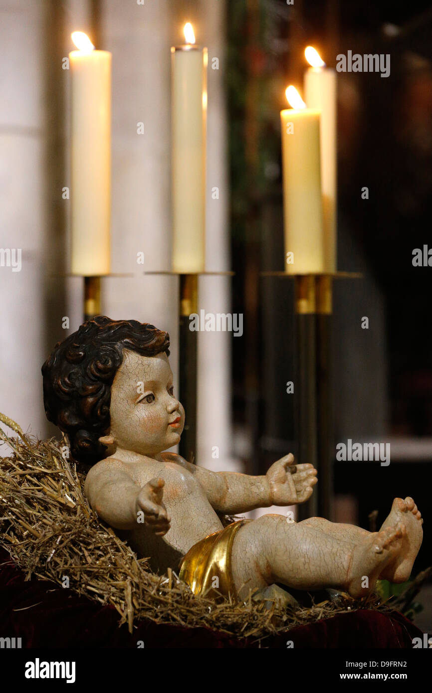 Crèche de Noël, la cathédrale Notre-Dame de Paris, Paris, France Photo