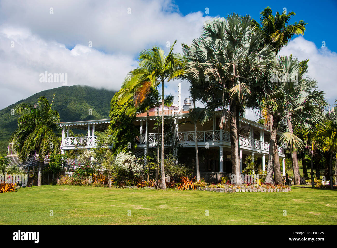 Jardins botaniques sur l'île de Nevis, Saint Kitts et Nevis, Iles sous le vent, Antilles, Caraïbes Banque D'Images