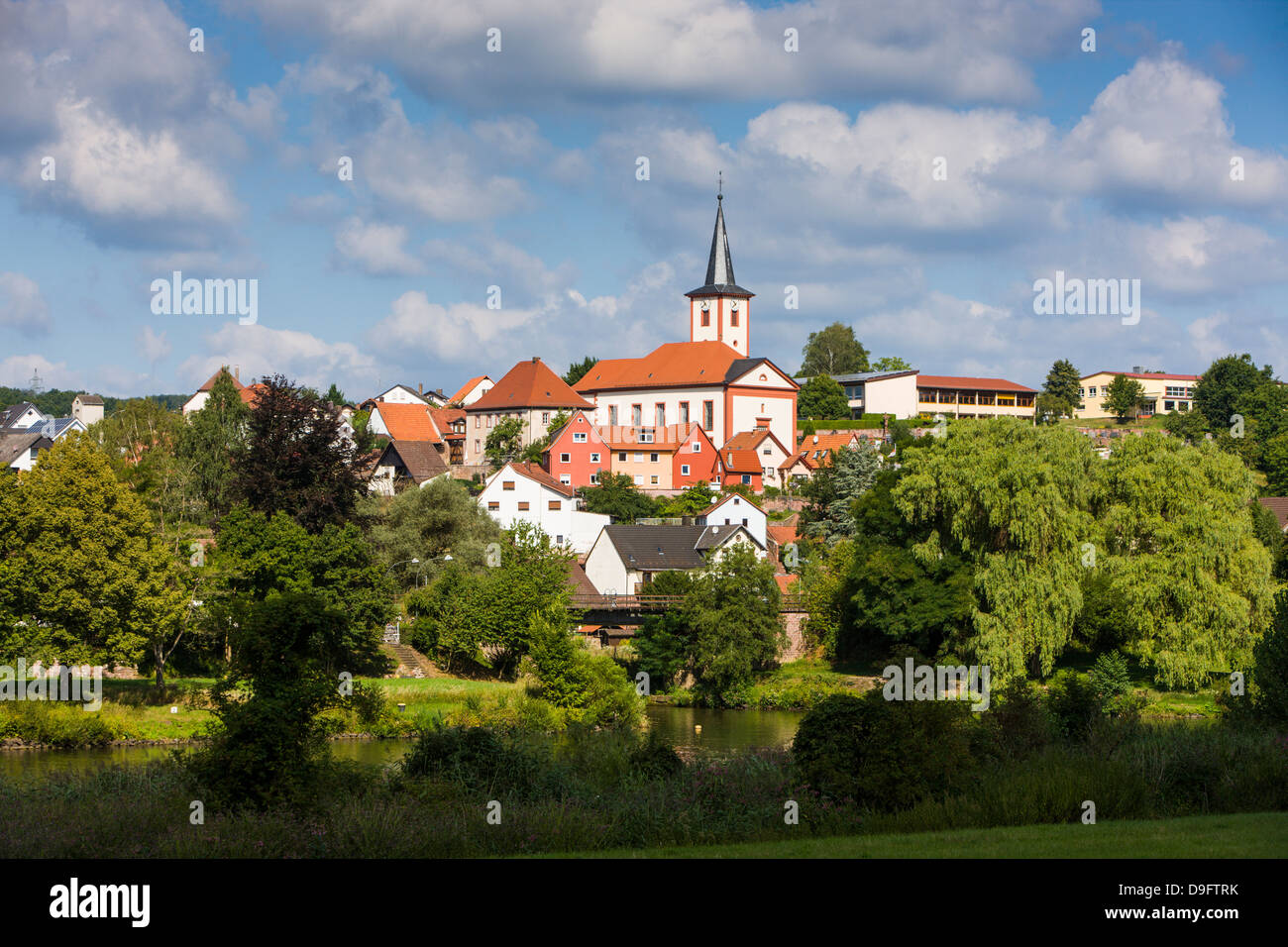 La ville de Wertheim dans la vallée principale, Franconia, Bavaria, Germany Banque D'Images