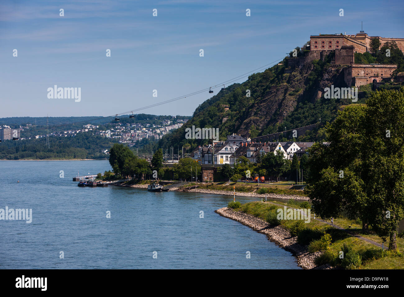 Forteresse de Coblence, vallée du Rhin, Koblenz, Rhénanie-Palatinat, Allemagne Banque D'Images