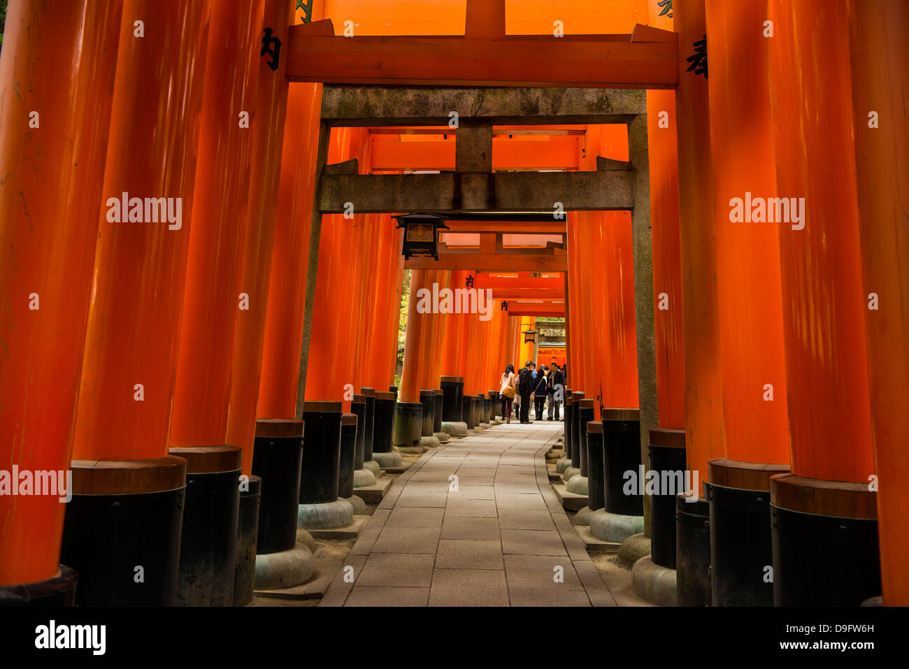 Les portes de rouge sans fin du Sanctuaire Fushimi Inari de Kyoto, Kyoto, Japon Banque D'Images