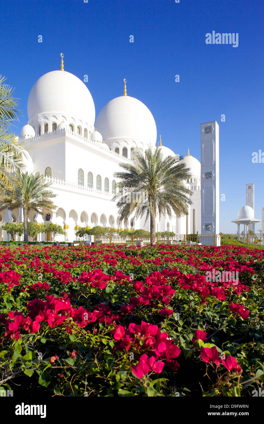 Mosquée Sheikh Zayed Bin Sultan Al Nahyan, Abu Dhabi, Émirats arabes unis, Moyen Orient Banque D'Images