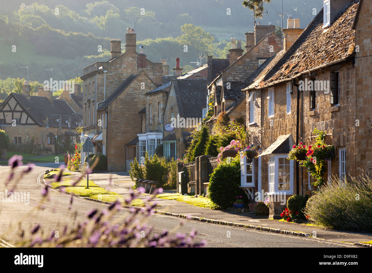 Cotswold cottages, Broadway, Worcestershire, Cotswolds, England, UK Banque D'Images