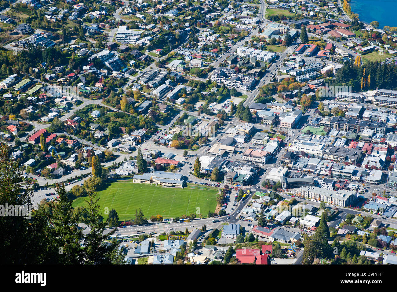 Photo aérienne de Queenstown, Otago, île du Sud, Nouvelle-Zélande Banque D'Images
