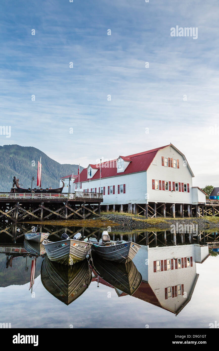 La ville norvégienne de la pêche de Pétersbourg, le sud-est de l'Alaska, USA Banque D'Images