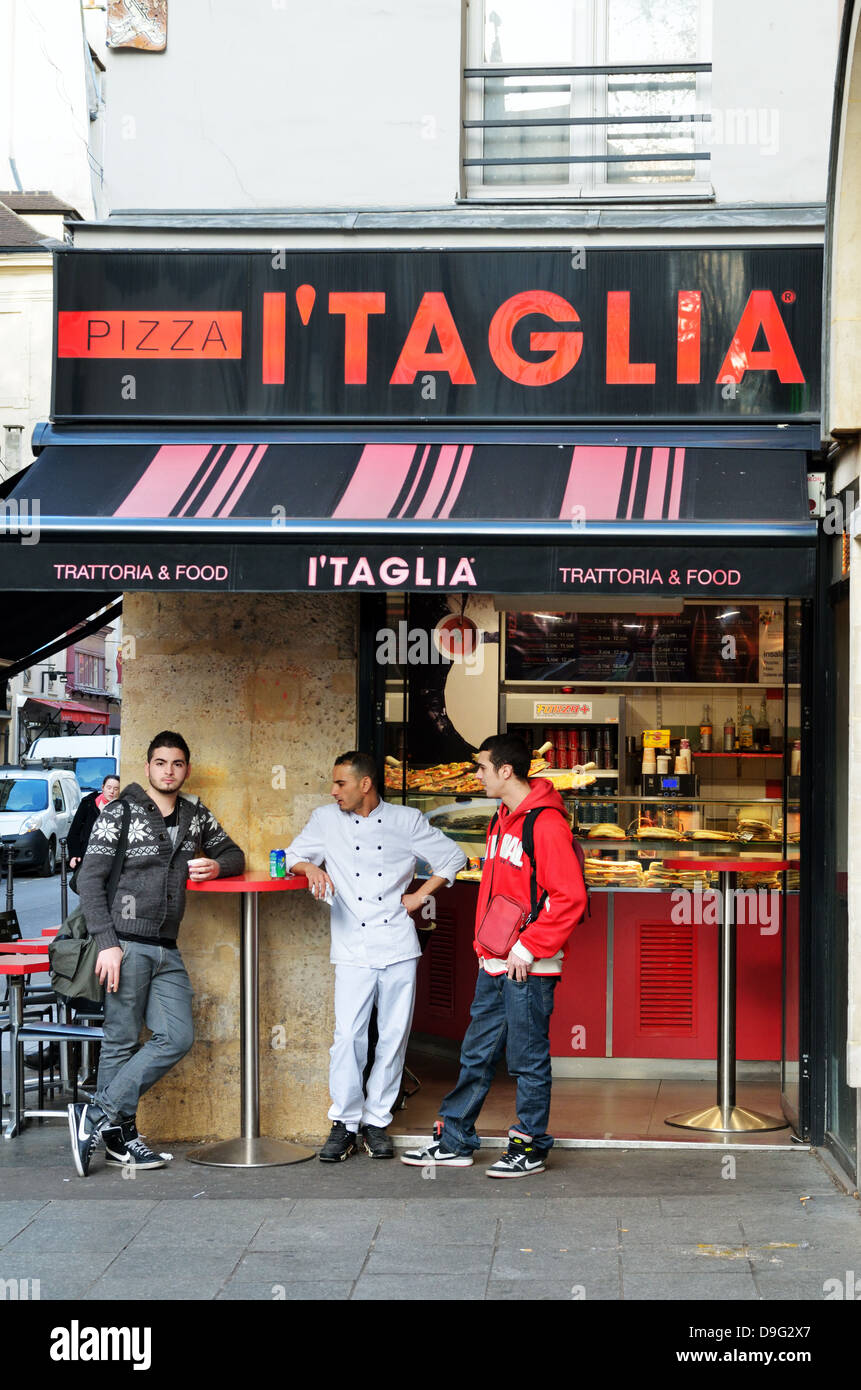 Pizzeria italienne, Paris, France - Jan 2012 Banque D'Images