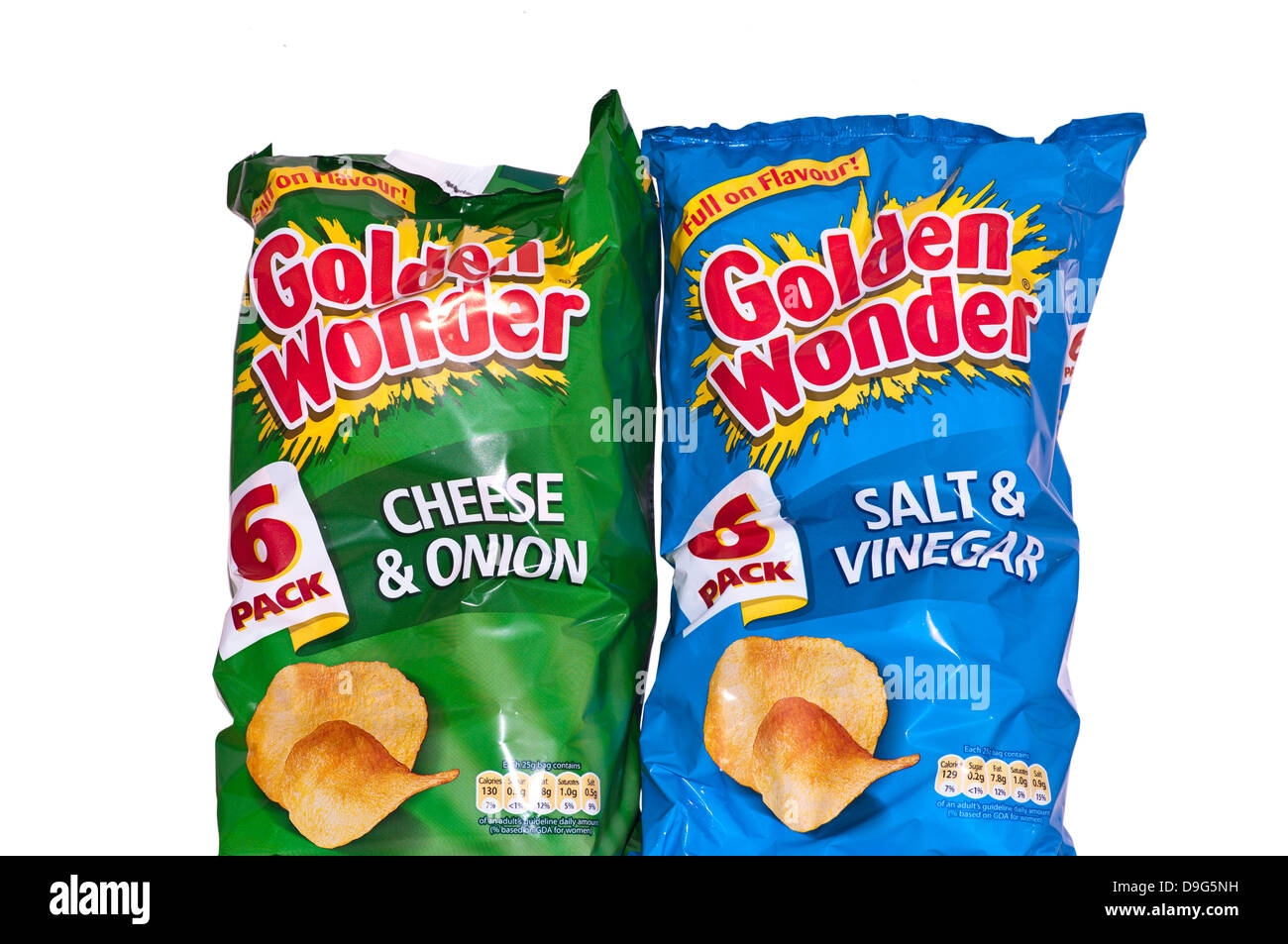 Sacs de chips Golden Wonder Banque D'Images