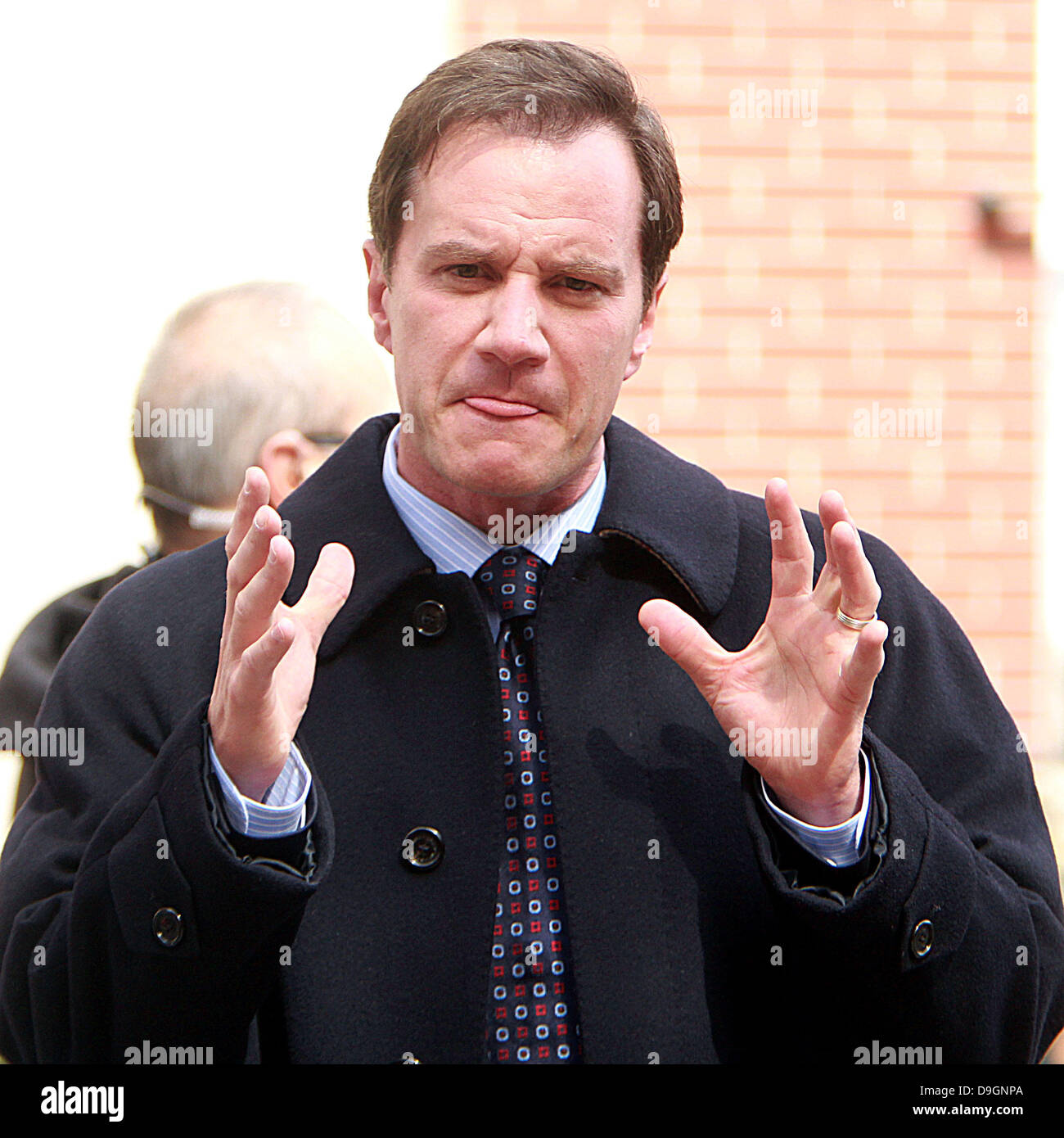 Tim DeKay tournage sur emplacement pour 'White Collar' la ville de New York, USA - 18.03.11 Banque D'Images