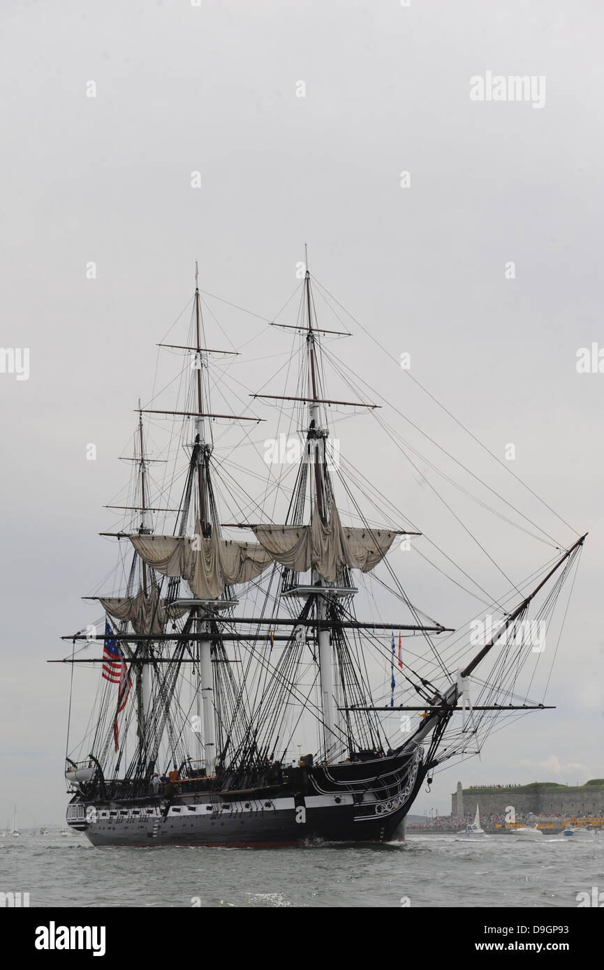 Le plus ancien navire en service, l'USS Constitution. Banque D'Images