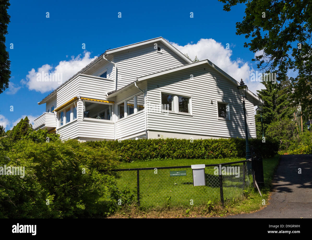 Une maison moderne en bois en Norvège Banque D'Images