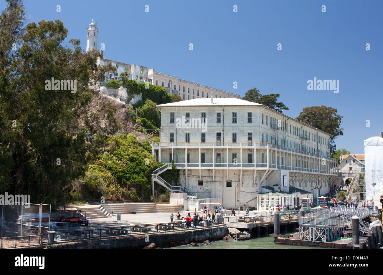 Le quai de débarquement de l'île d'Alcatraz Banque D'Images