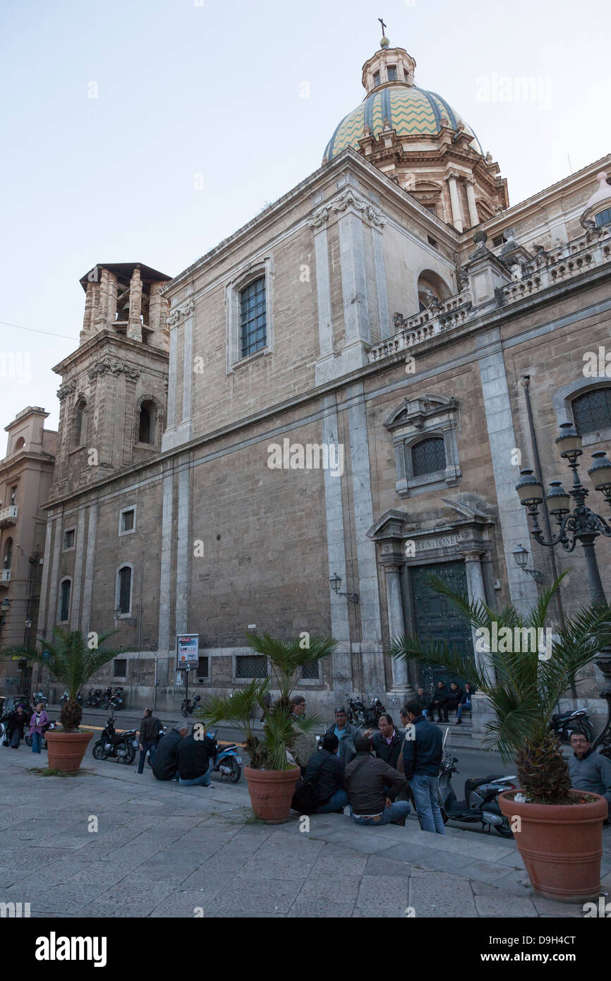 San Giuseppe dei Teatini, église, Palerme, Sicile, Italie Banque D'Images