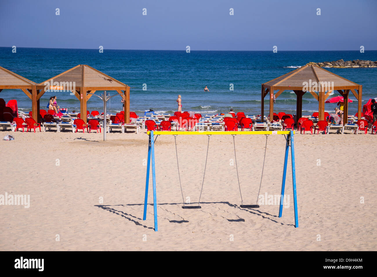Vue sur Tel Aviv beach de soleil jour Banque D'Images