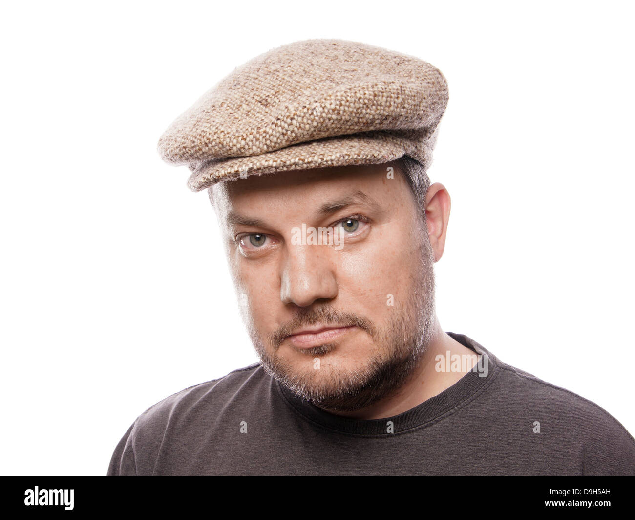 Homme d'une quarantaine de tweed cap Banque D'Images