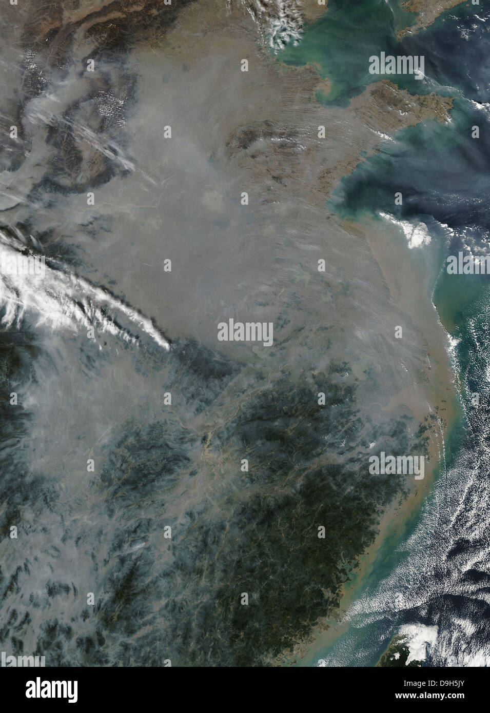 Haze sur l'est de la Chine. Banque D'Images