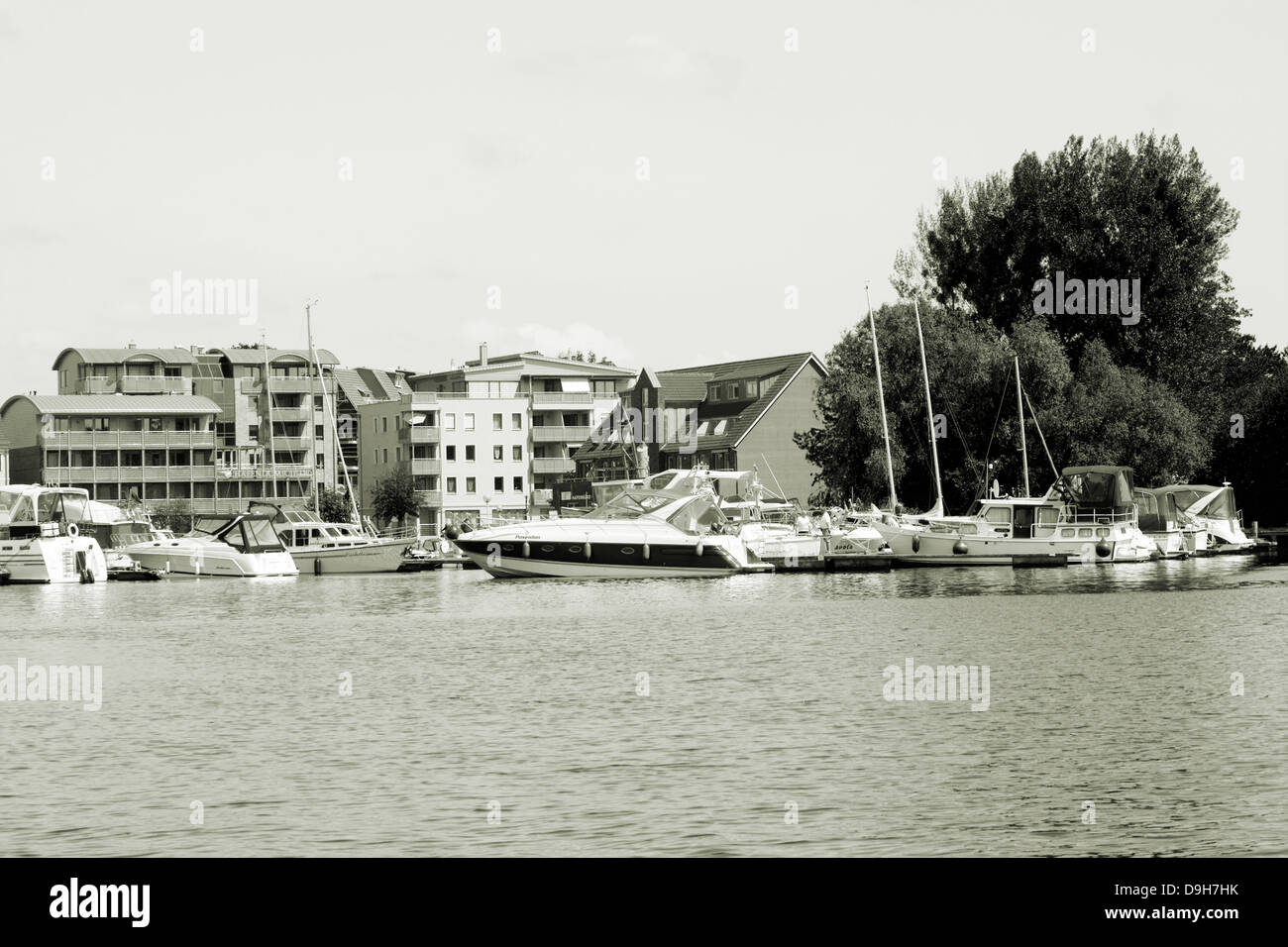 Boat Harbour sur le lac Mueritz Banque D'Images