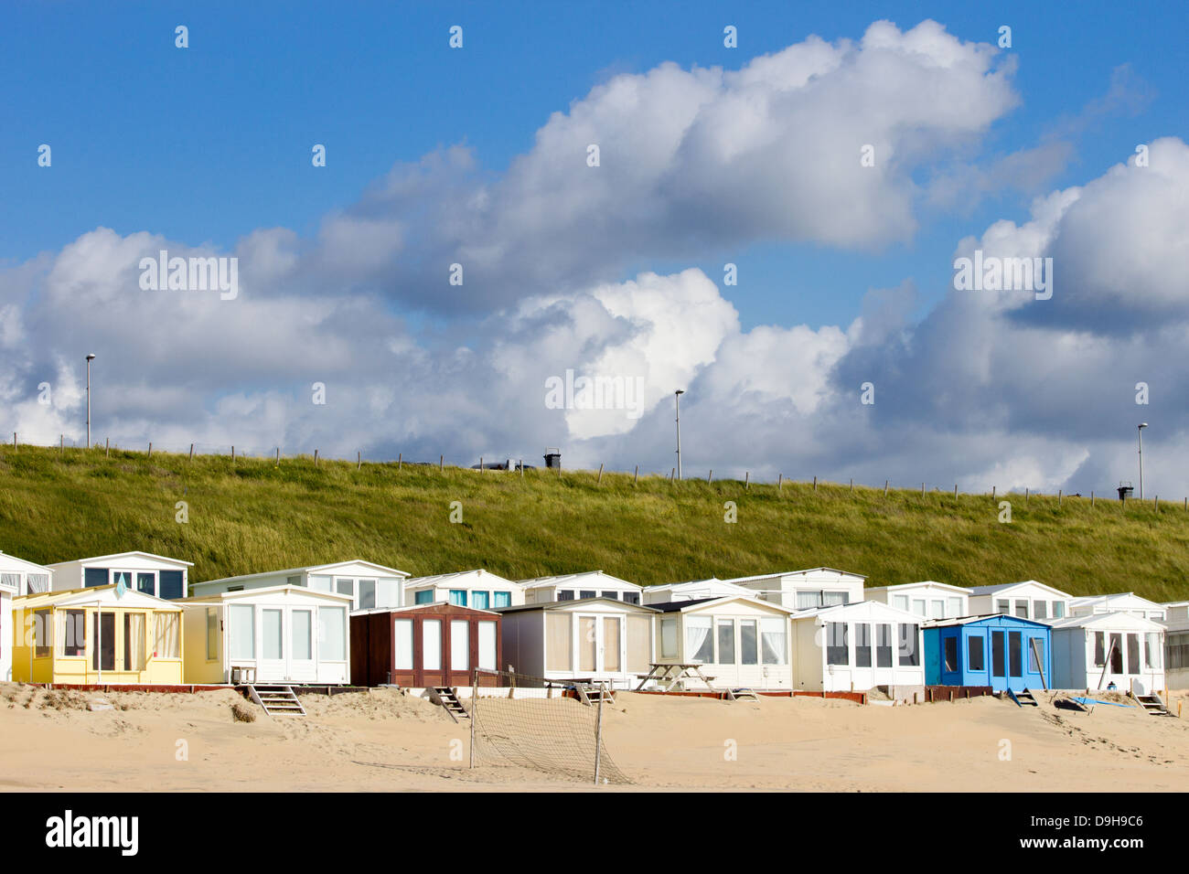 Maisons de Plage à la côte néerlandaise à Zandvoort, Pays-Bas Banque D'Images